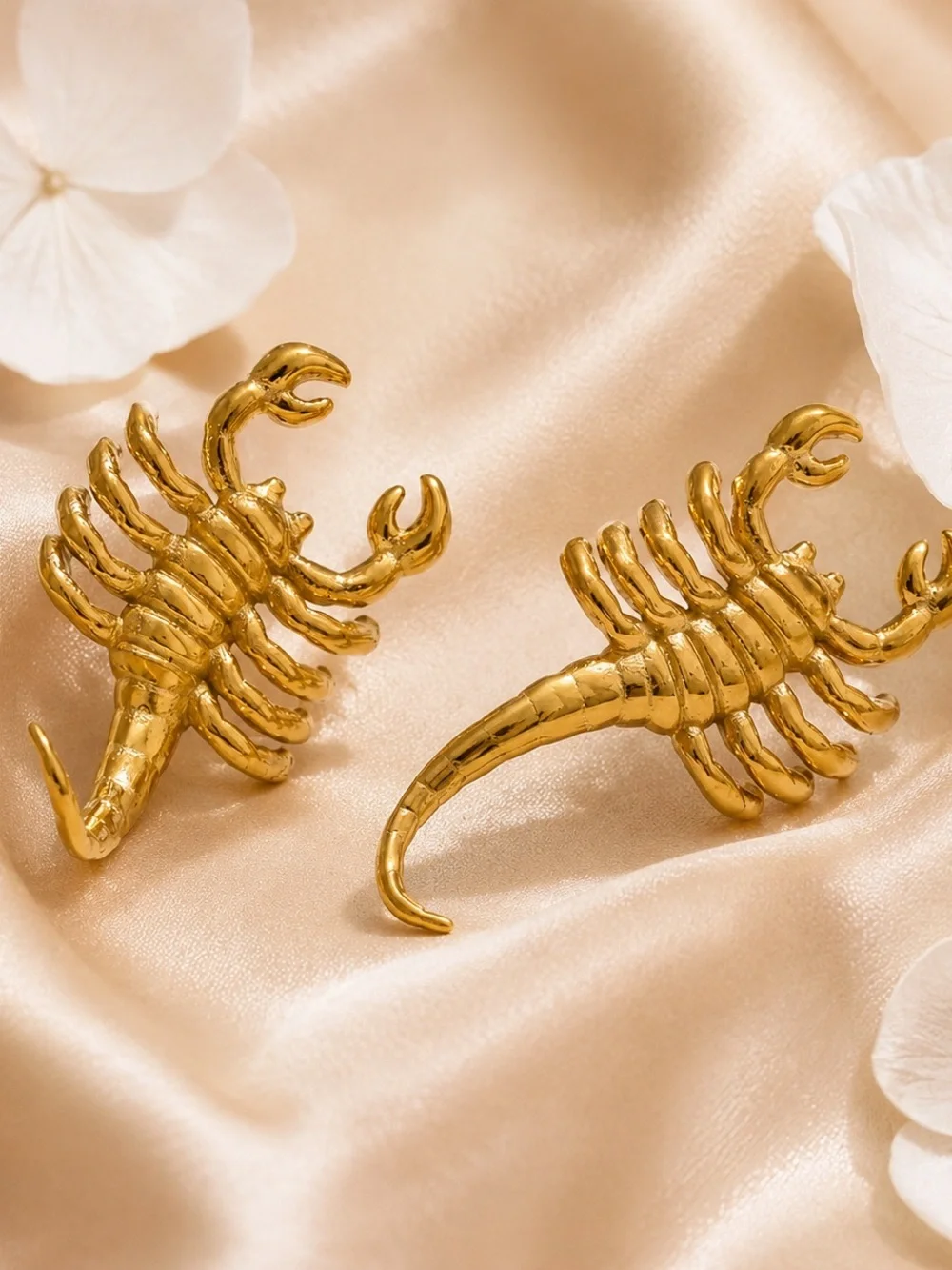 Gold plated Scorpion Drop Earrings